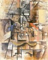 Guitare verre et pipe 1912 cubisme Pablo Picasso